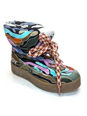 KHRISJOY Puff Ankle Boots In Camo Print | 5.5